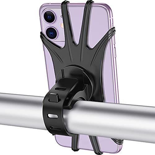 VUP Bike Phone Mount, Universal Bike Cell Phone Holder, 360° Rotatable, Silicone Bicycle Phone Mount Compatible with iPhone 15/14/13/Pro Max/Pro/mini/12/11/Xs/Max/Xr/X/7/8/Plus, 4.0''~6.7'' Cellphones
